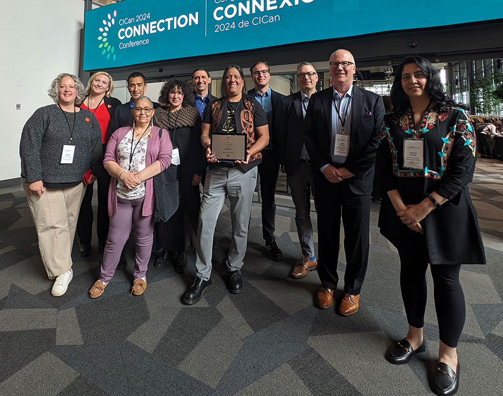 Camosun College CICAN Conference attendees with Indigenous Education bronze award