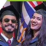 Two international students at grad