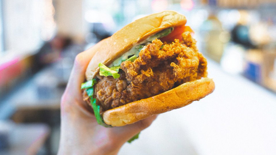 A righteous looking chicken sandwich