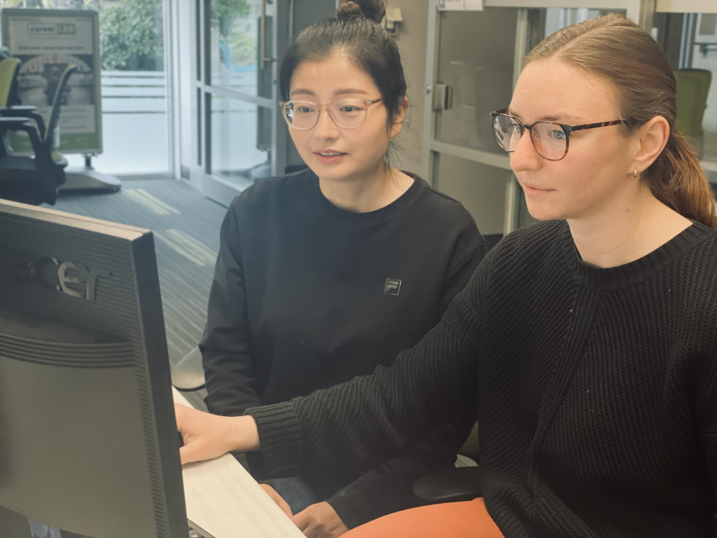 Students at a computer