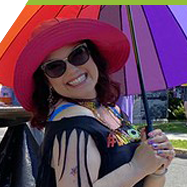 Future student, student at the Pride Parade with umbrella
