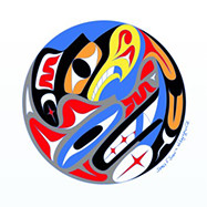 colourful indigenous artwork representing circular logo for stenistolw conference