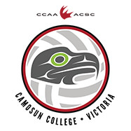 circular logo with indigenous artwork of eagle for men's volleyball ccaa nationals taking place at Camosun College