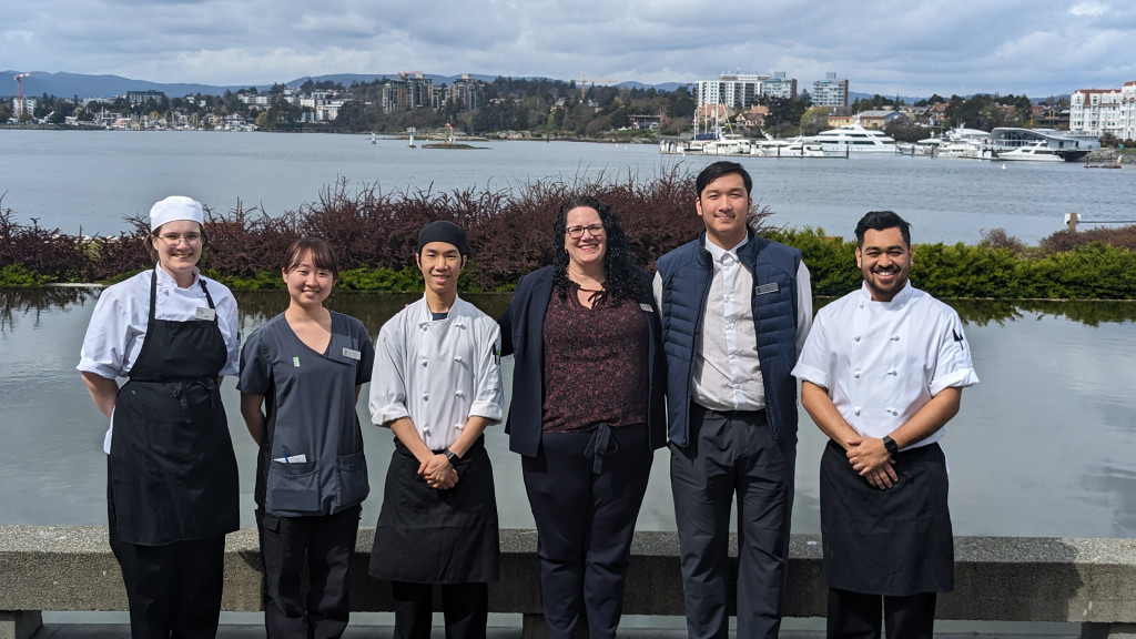 ILP Director of HR, Julie Wright (fourth from the left) with Camosun students