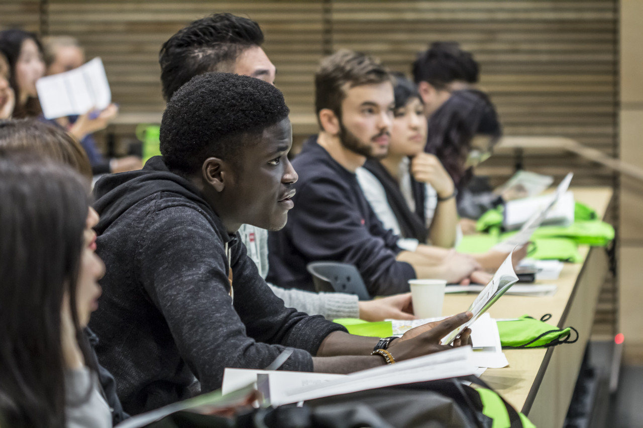 Students at orientation