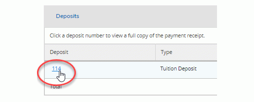 Click the invoice hyperlink on any payment made within your account. Click on the “Print” button in the dialog box to view and print a Payment Acknowledgement
