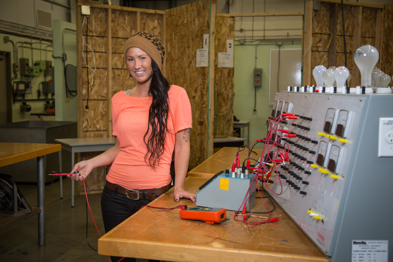 female electrical student