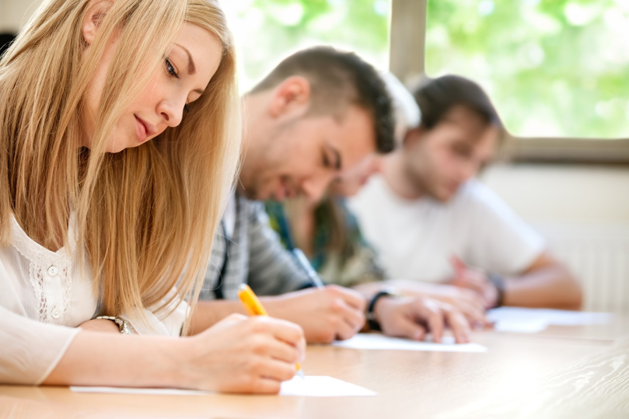 Students studying