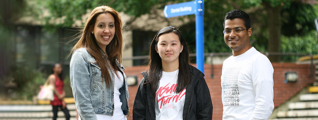 Three students outside