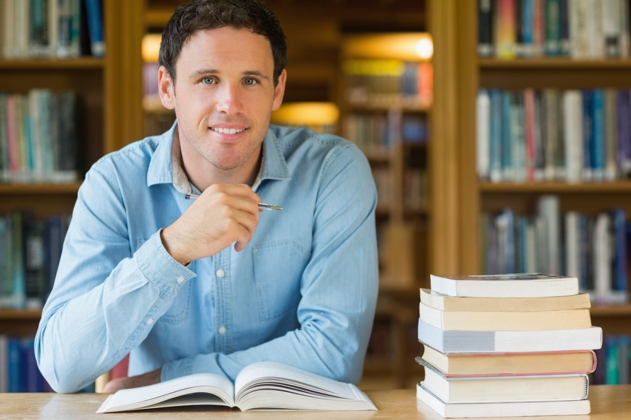 Student studying