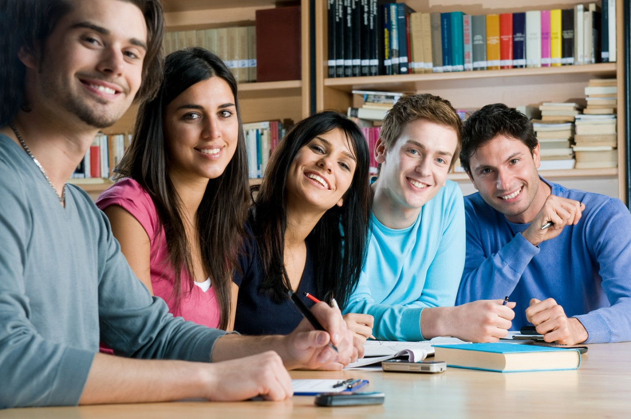 Group of smiling students