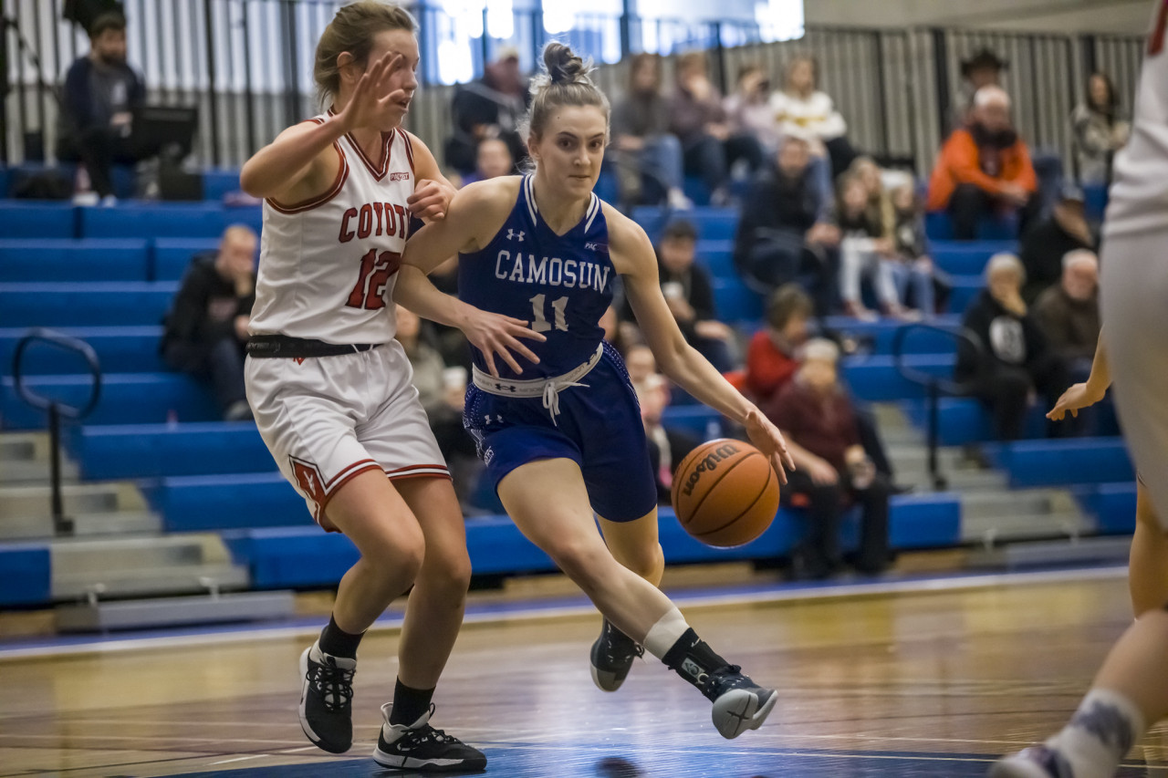 Host Mounties fall short to B.C.'s Camosun Chargers in bid for bronze medal  game in CCAA men's basketball championship in Sackville, N.B.