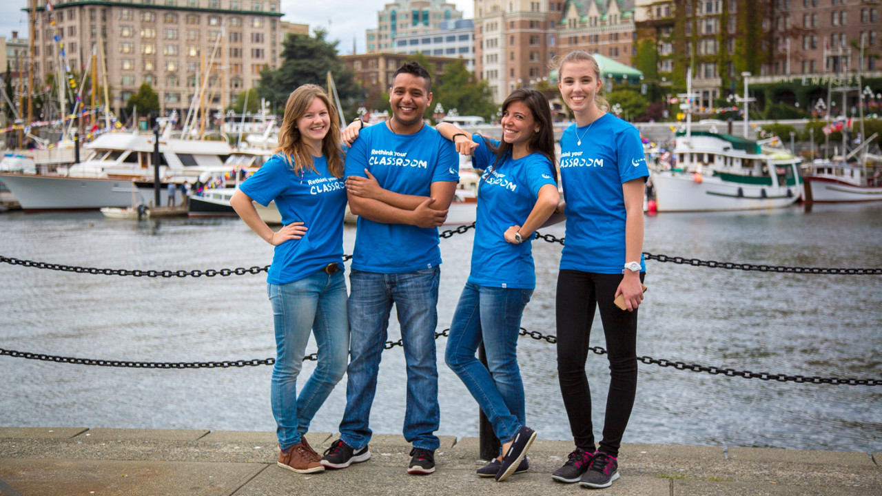 Camoun students at Victoria harbour