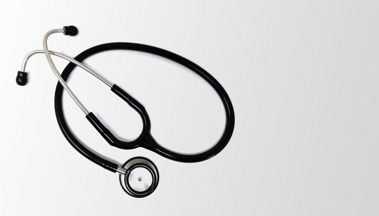 a stethoscope on a white background
