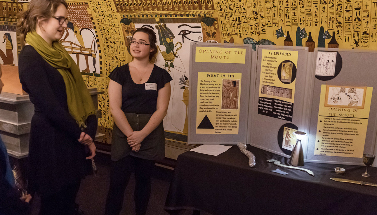 A student working in the local Museum.