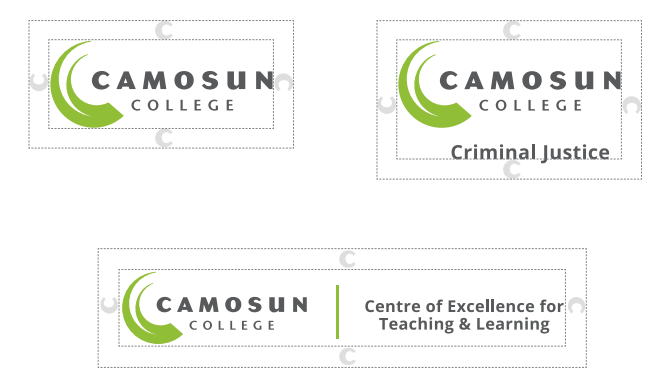 Clear Space guidelines for using the Camosun College logo