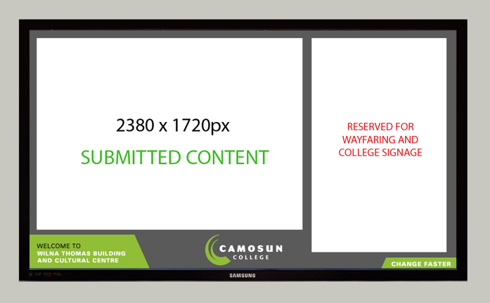A graphic showing that submitted content should be 2380 x 1720 pixels.