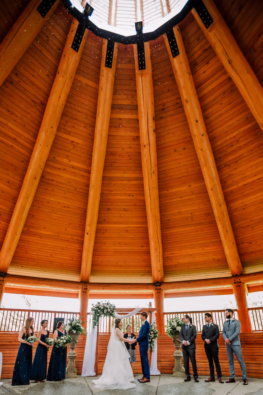 An open air wedding ceremony.