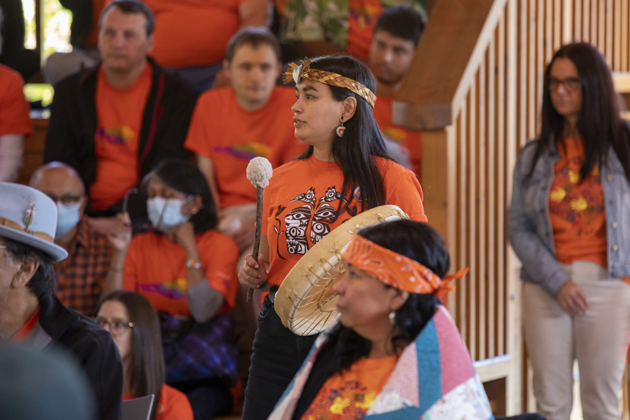 Katie Manomie - Orange shirt day playing drum