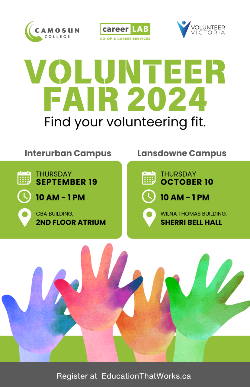 Volunteer Fair 2024 at Interurban on Thurs. Sept. 19  and Lansdowne Thurs. Oct 10