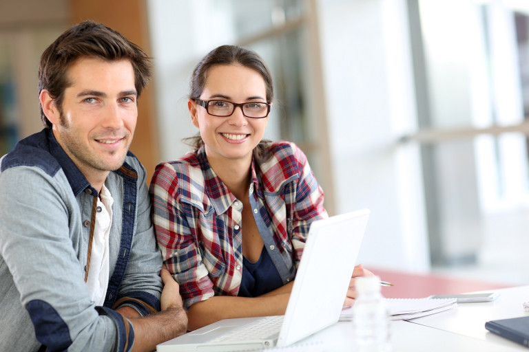 Students studying