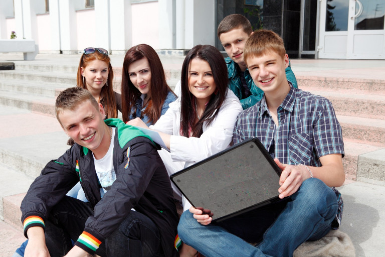 Group of smiling students