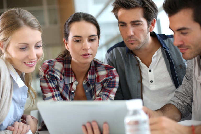 Students studying together