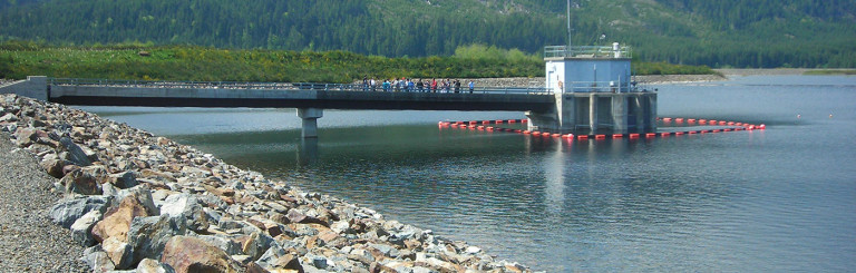 Civil Engineering students on field trip to Sooke water resevoir.