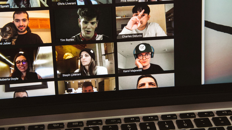 A computer screen showing a students participating in an online class.