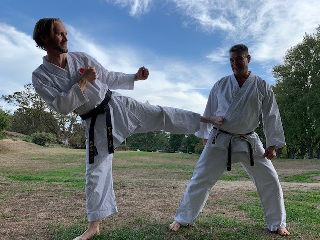 Tyler and Peter teach Karate