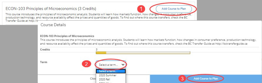 Add Course to Plan Option C