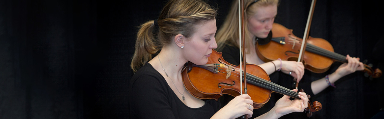 Music Performance students playing violin