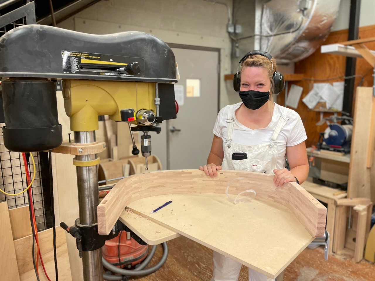 Fine Furniture student Meaghan Kusyk builds chair in Arbutus
