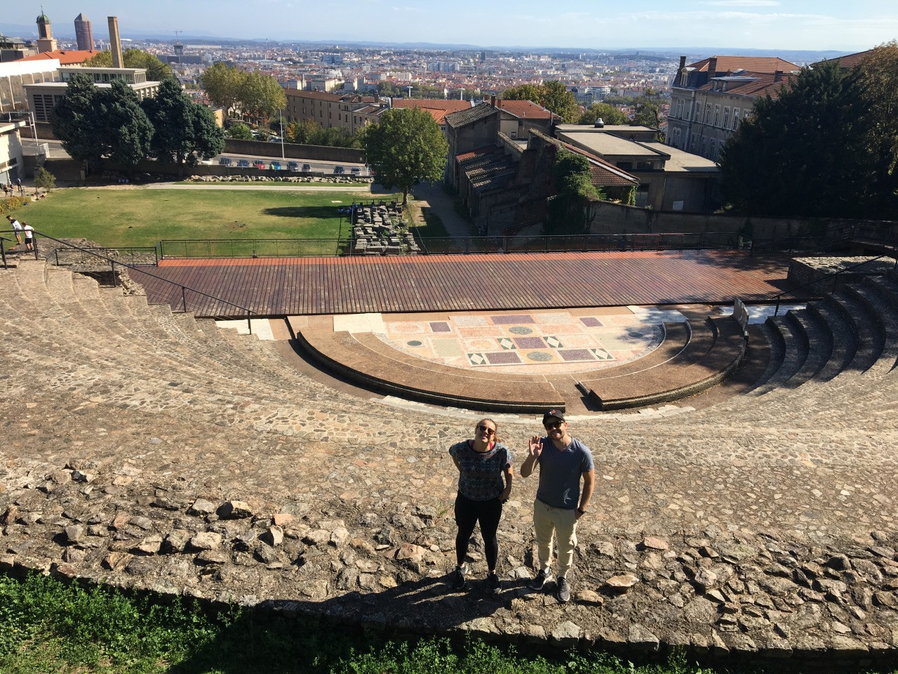 Students at a historic Site in Lyon France