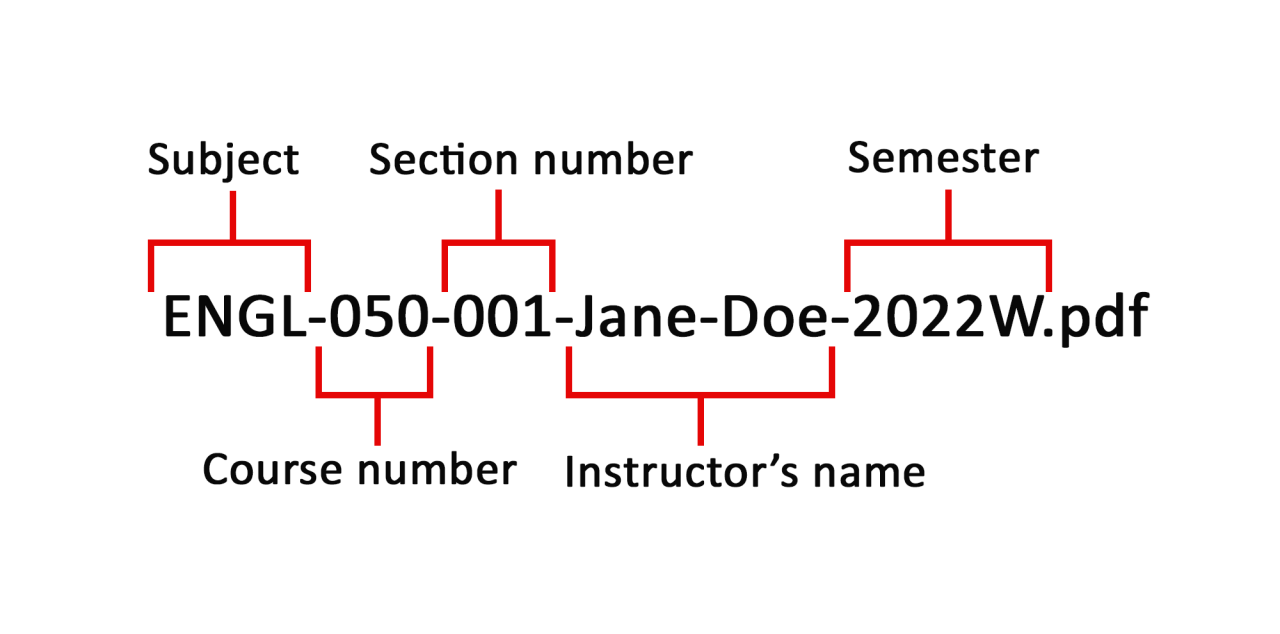 How to read a Course Outline File Name