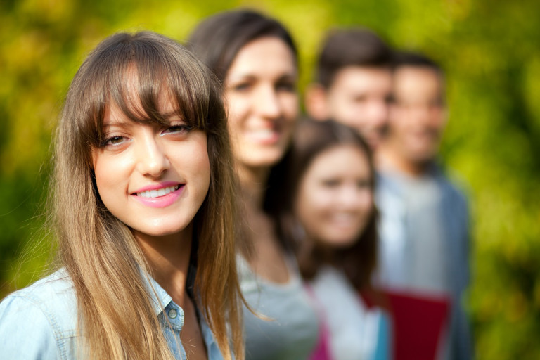 Group of smiling students