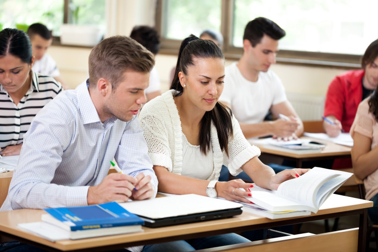 Students studying
